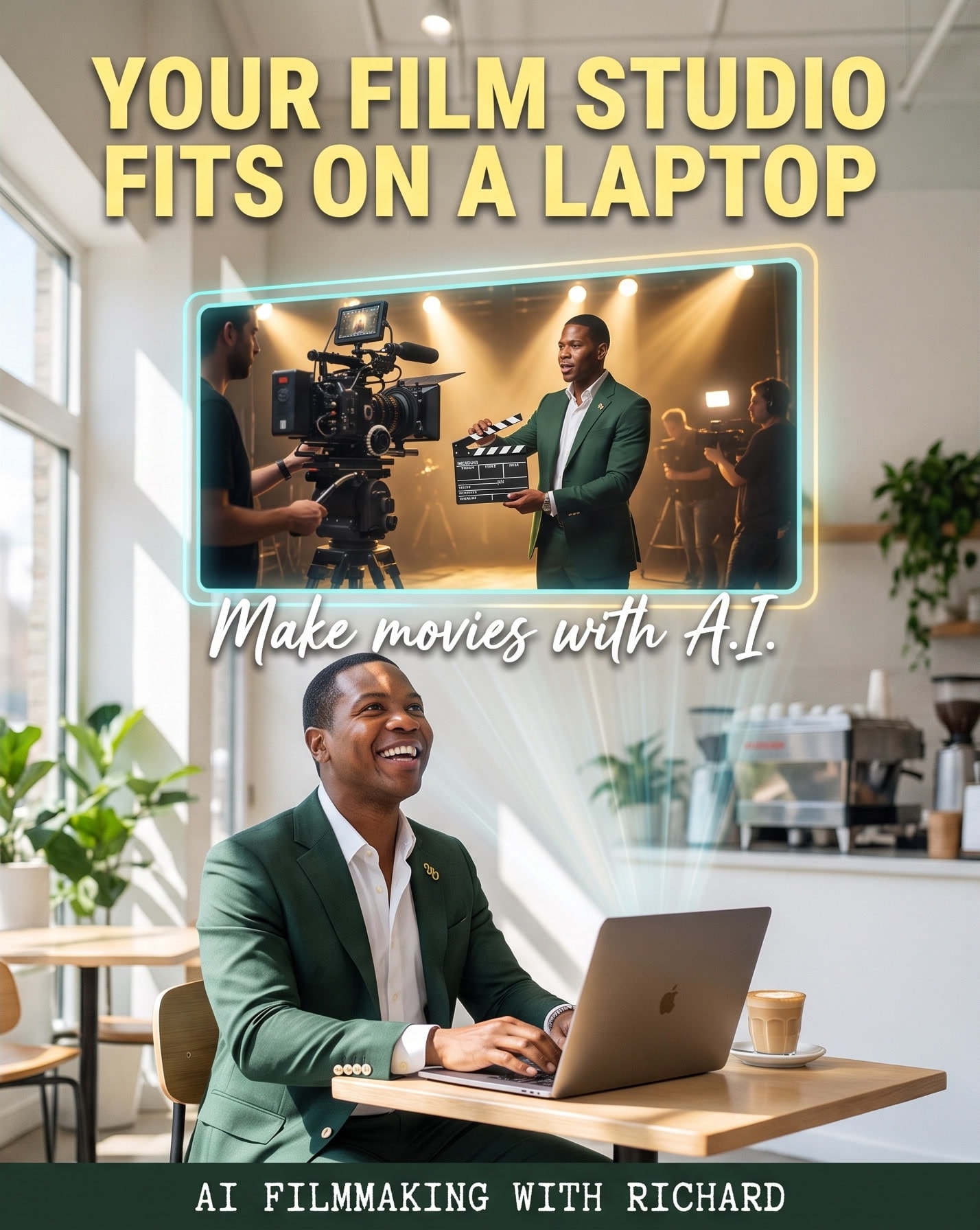 Your film studio fits on a laptop. Make movies with A.I. — AI Filmmaking with Richard